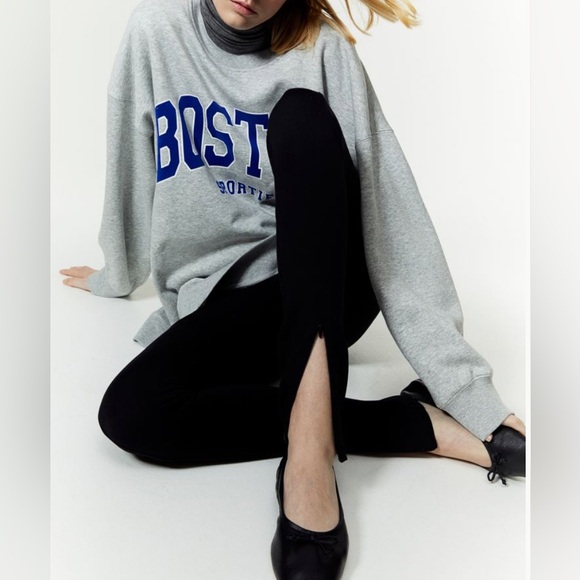 Black zippered hem trouser leggings. Toteme vibes by H&M - Picture 14 of 14